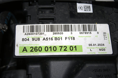 Engine, COMPLETE 260920 for Mercedes-Benz A Class W118 (2018-2020) models